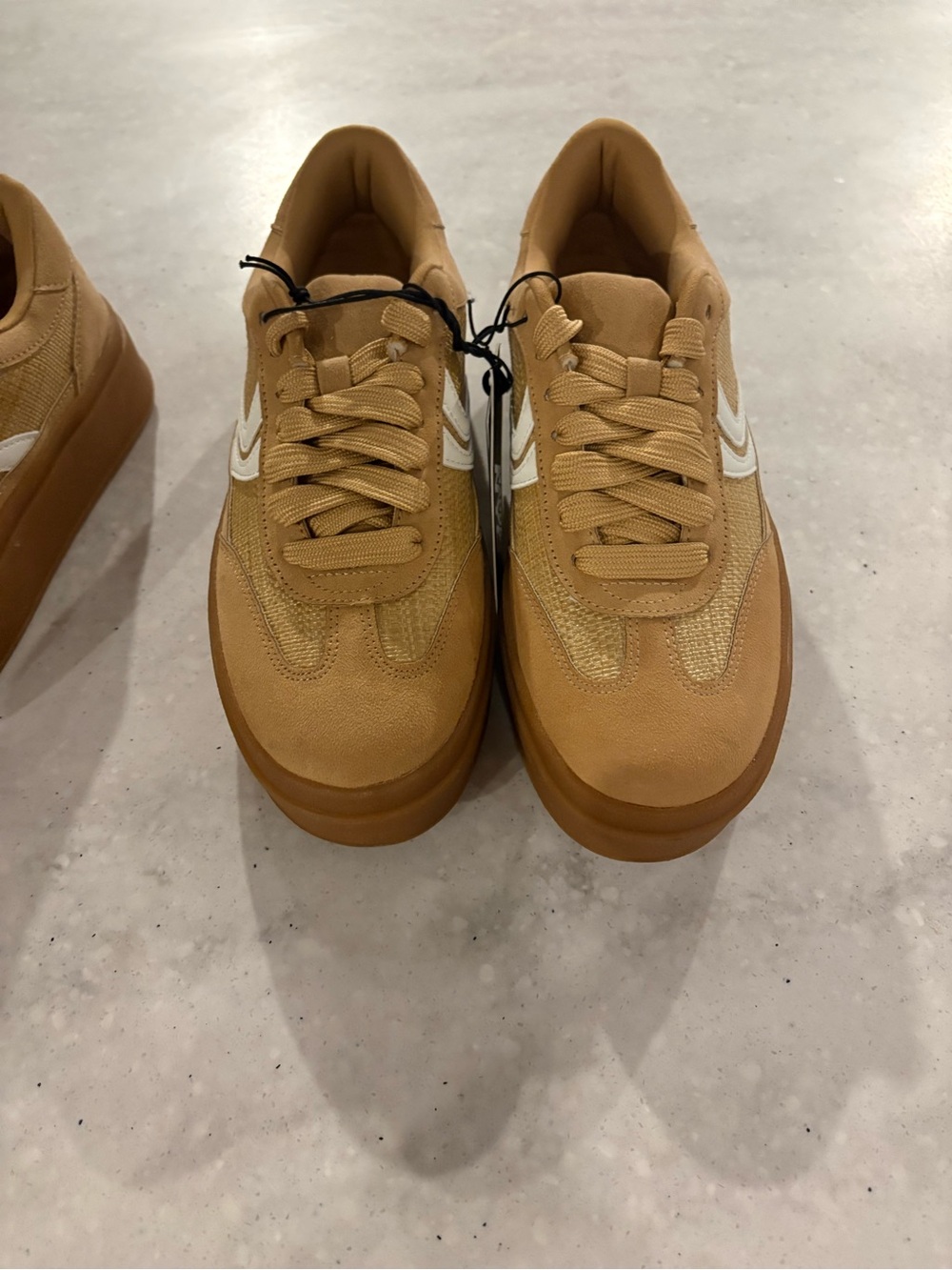 Steve Madden Women's Tan Sneakers with White Accent